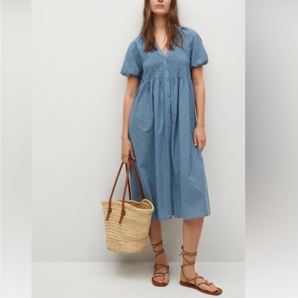 Mango Blue Midi Dress